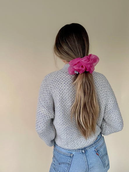 Cloud Scrunchie (Silk Organza): Fuchsia