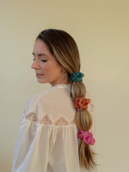 Cloud Scrunchie (Silk Organza): Teal