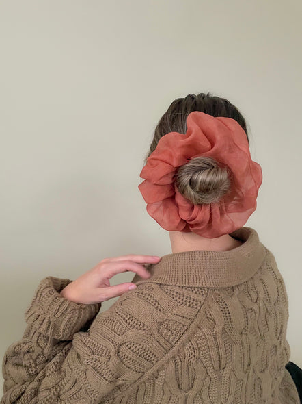 Cloud Scrunchie (Silk Organza): Burnt Sienna