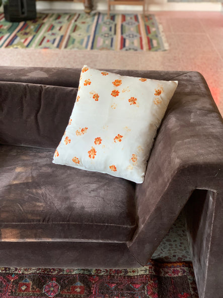 Silk Throw Pillow: Flower Print