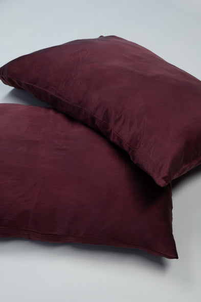 Silk Pillowcase Set: Mahogany