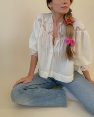 Cloud Scrunchie (Silk Organza): Fuchsia