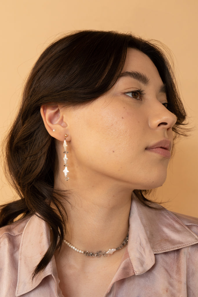 Starry Eyed Earrings: Herkimer Diamond