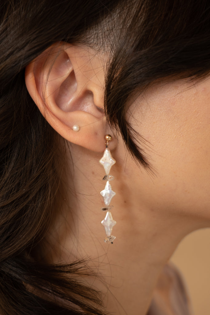 Starry Eyed Earrings: Herkimer Diamond